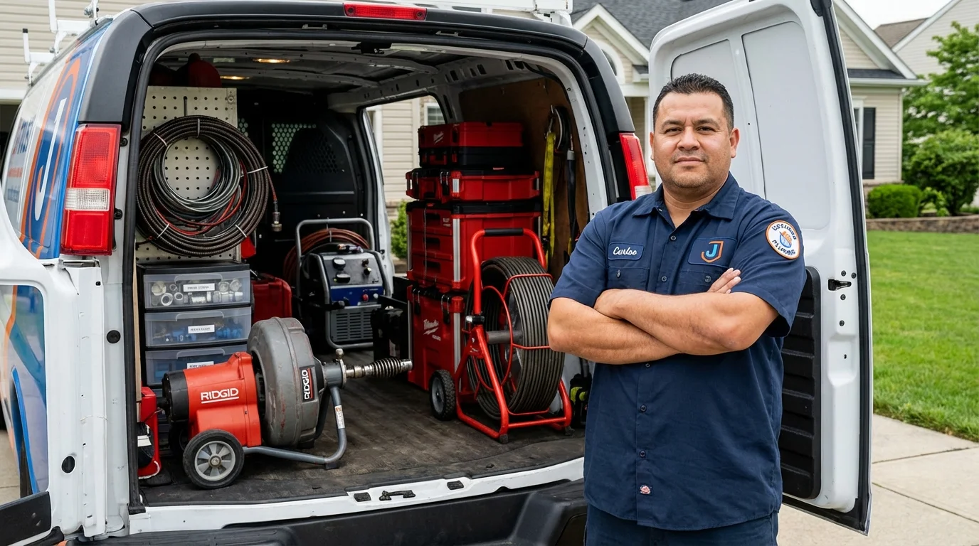 Professional drain cleaning equipment and Johns Plumbing LLC plumber in Brundidge
