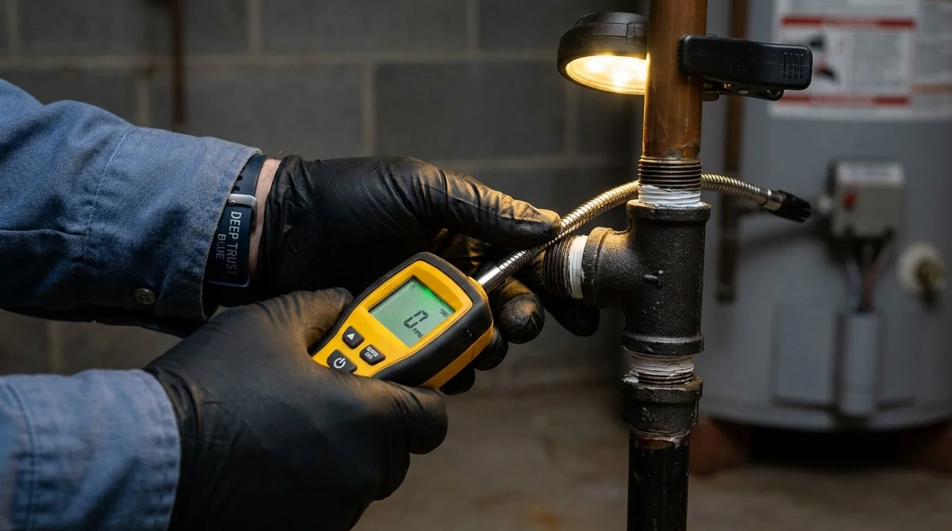Gas leak detection with electronic sniffer by Johns Plumbing LLC in Brundidge